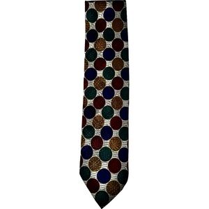 Fratelli Moda 100% Silk Tie Made in Italy Multicolor Polka Dot Geometric Pattern